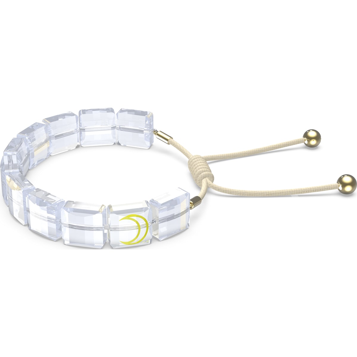 Swarovski - Letra Armband, Mond, Weiss, Goldlegierungsschicht - CRYSTAL UNTERBERGER