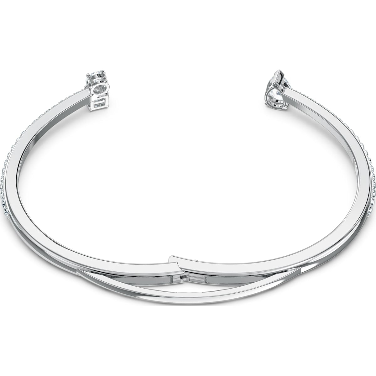 Swarovski - Attract Armreif, Weiss, Rhodiniert - CRYSTAL UNTERBERGER
