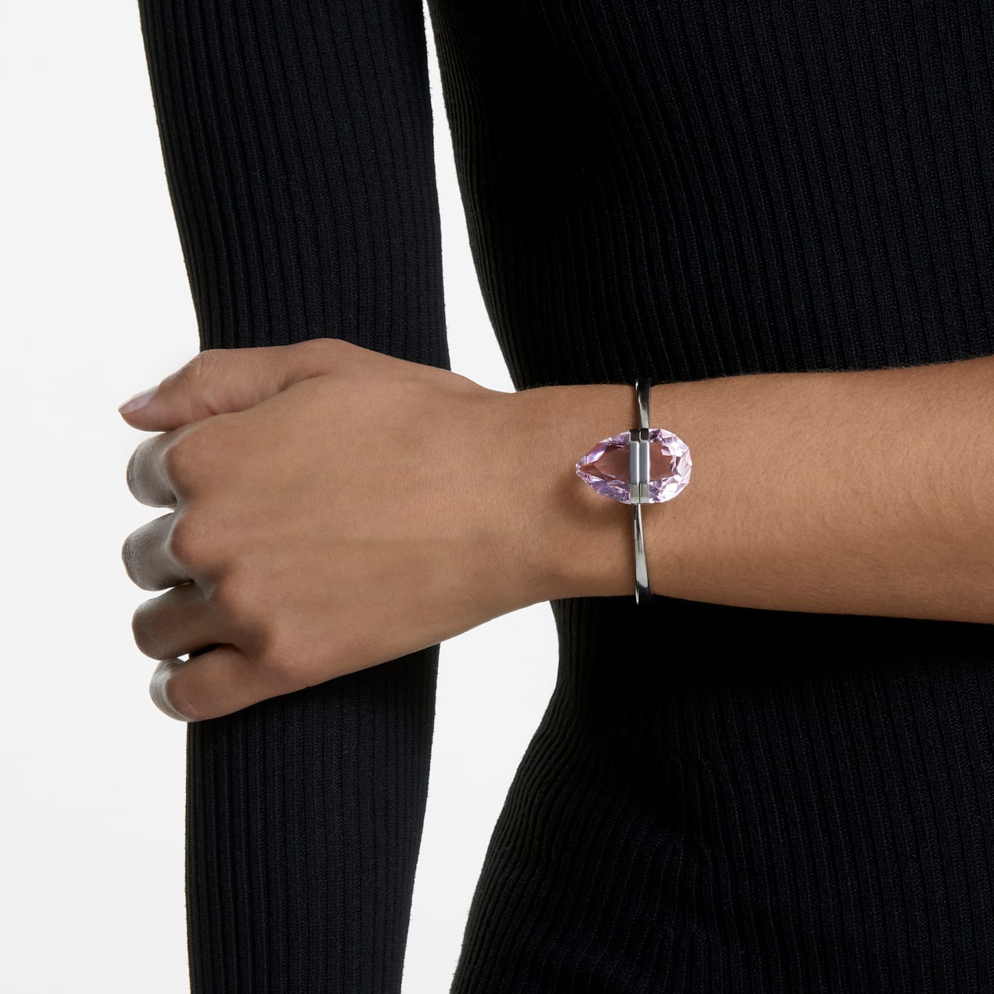 Swarovski - Lucent Armreif Magnetisch, Übergroßer Kristall, Rosa, Edelstahl - CRYSTAL UNTERBERGER