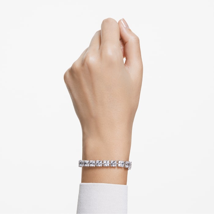 Swarovski - Millenia Armband Square-Schliff, Weiß, Rhodiniert - CRYSTAL UNTERBERGER