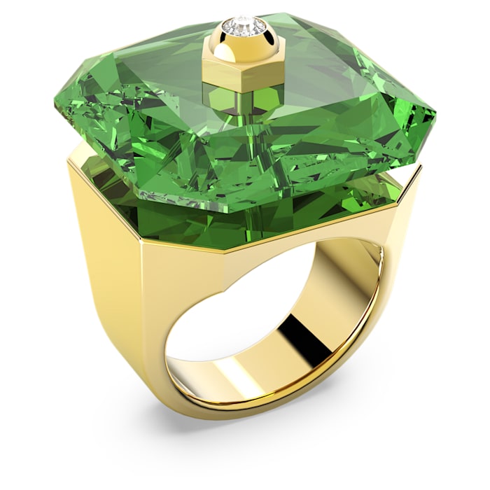 Swarovski - Numina Ring, Kristall im Oktagon-Schliff, Grün, Goldlegierungsschicht - CRYSTAL UNTERBERGER