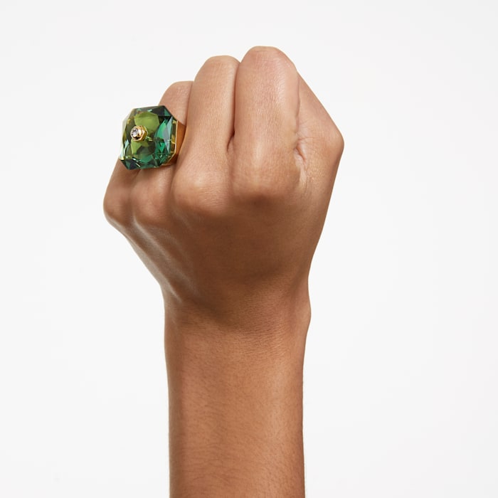 Swarovski - Numina Ring, Kristall im Oktagon-Schliff, Grün, Goldlegierungsschicht - CRYSTAL UNTERBERGER