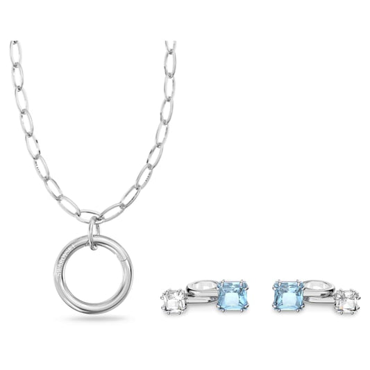 Swarovski - Schmuck für Ohrhörer Blau, Silberfarben - CRYSTAL UNTERBERGER