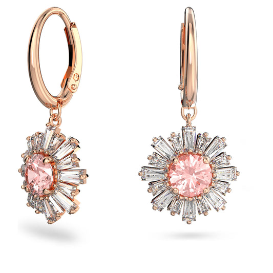 Swarovski - Sunshine Kreolen Rosa, Roségold-Legierungsschicht - CRYSTAL UNTERBERGER
