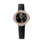 Swarovski - Crystal Flower Uhr, Lederarmband, Schwarz, Roségoldfarbenes Finish - CRYSTAL UNTERBERGER