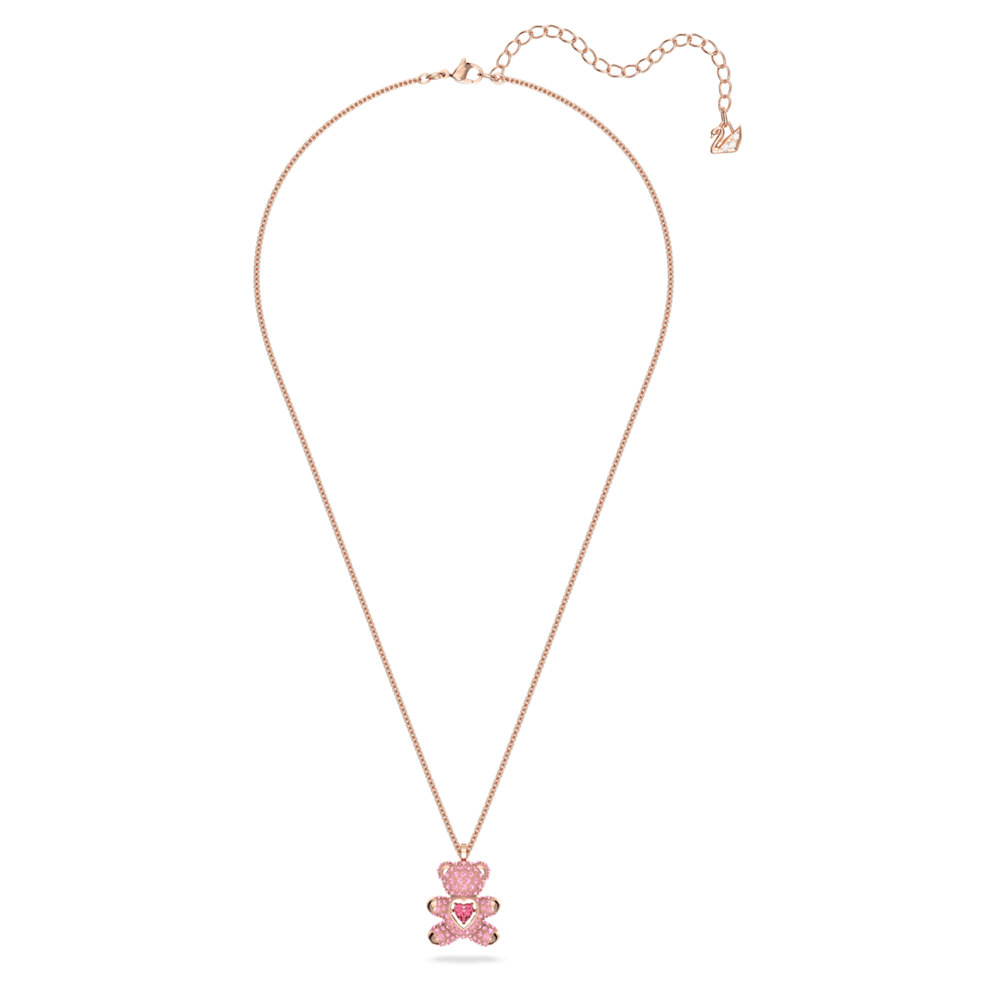 Swarovski - Teddy Anhänger Rosa, Roségold-Legierungsschicht - CRYSTAL UNTERBERGER