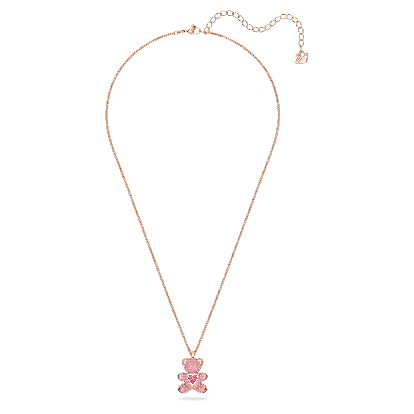 Swarovski - Teddy Anhänger Rosa, Roségold-Legierungsschicht - CRYSTAL UNTERBERGER