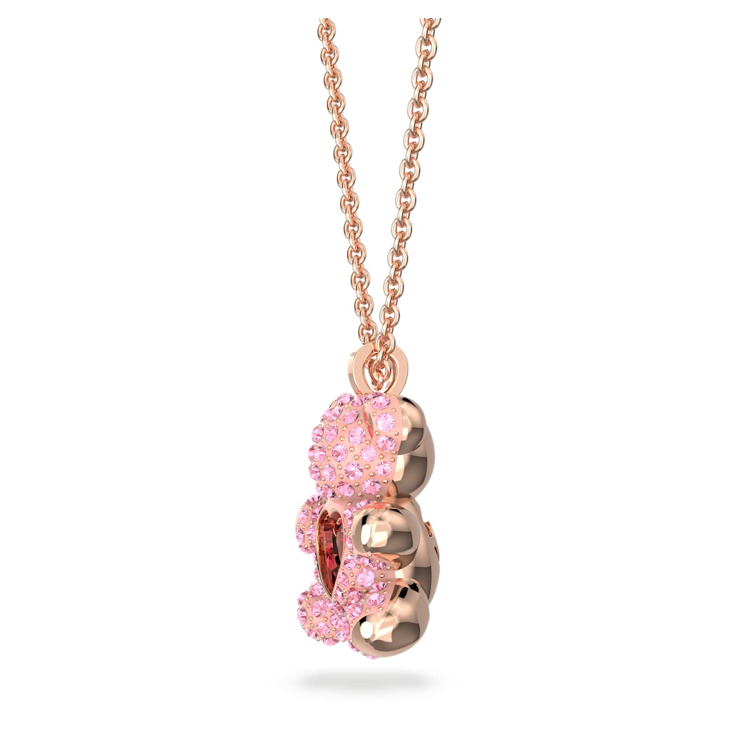 Swarovski - Teddy Anhänger Rosa, Roségold-Legierungsschicht - CRYSTAL UNTERBERGER