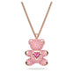 Swarovski - Teddy Anhänger Rosa, Roségold-Legierungsschicht - CRYSTAL UNTERBERGER
