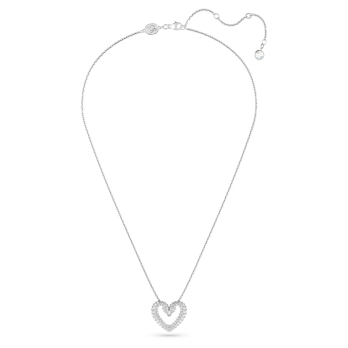 Swarovski - Una Anhänger, Herz, Klein, Weiß, Rhodiniert - CRYSTAL UNTERBERGER