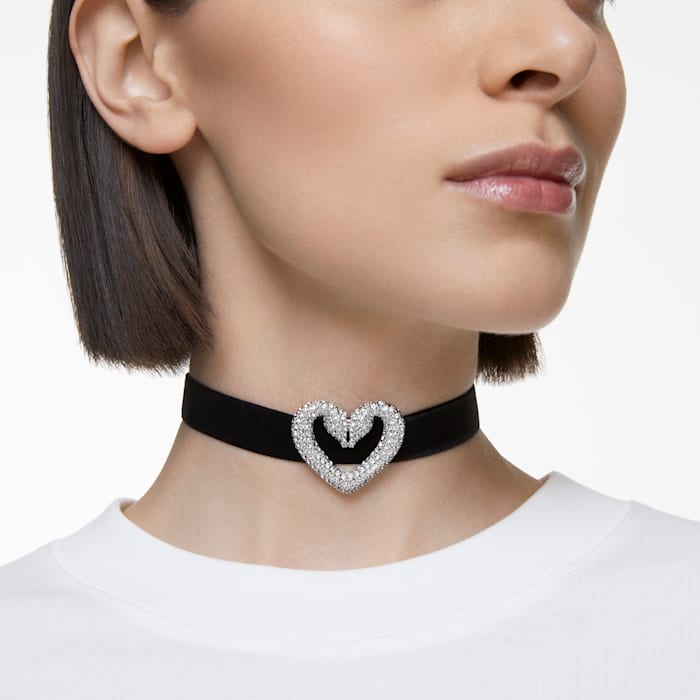 Swarovski - Una Halsband, Herz, Weiß, Rhodiniert - CRYSTAL UNTERBERGER