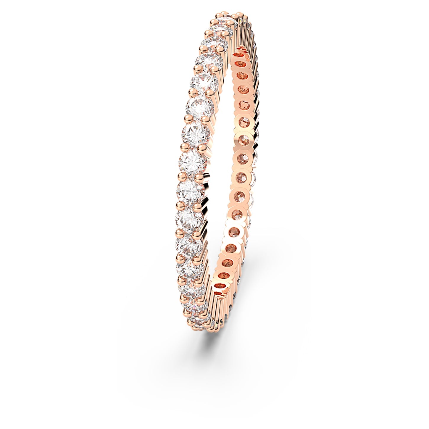 Swarovski - Vittore Ring Rundschliff, Weiß, Roségold-Legierungsschicht - CRYSTAL UNTERBERGER