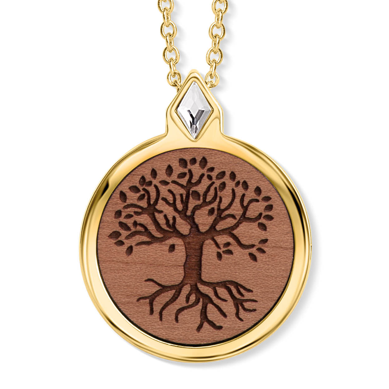 CRYSTALP - Wooden Tree Of Life Anhänger mit Kette - CRYSTAL UNTERBERGER