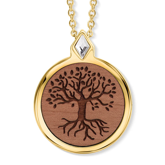 CRYSTALP - Wooden Tree Of Life Anhänger mit Kette - CRYSTAL UNTERBERGER