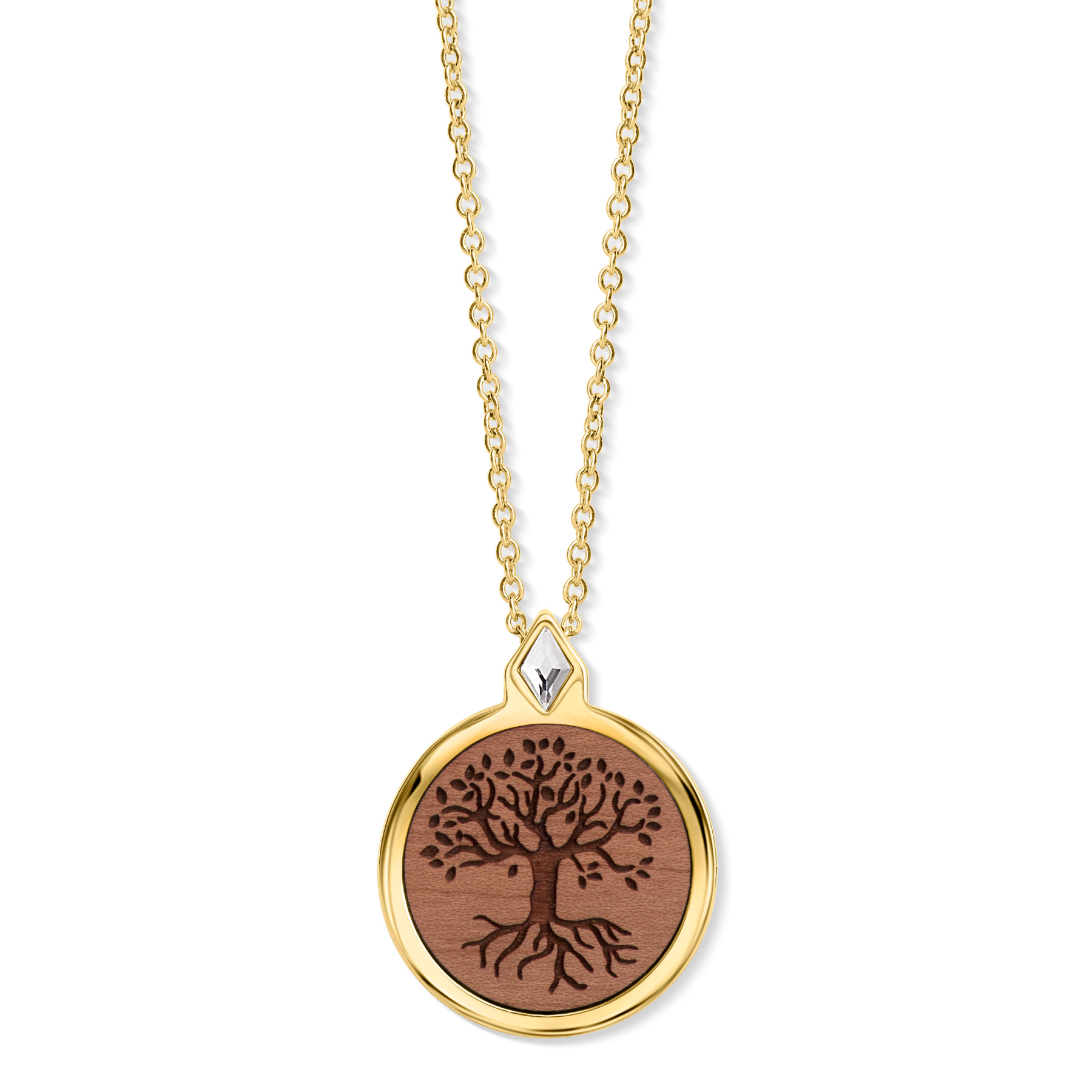 CRYSTALP - Wooden Tree Of Life Anhänger mit Kette - CRYSTAL UNTERBERGER